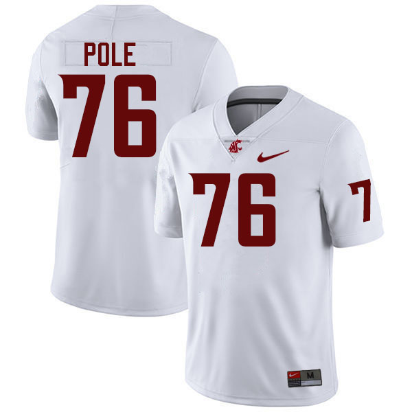 Men #76 Esa Pole Washington State Cougars College Football Jerseys Stitched-White